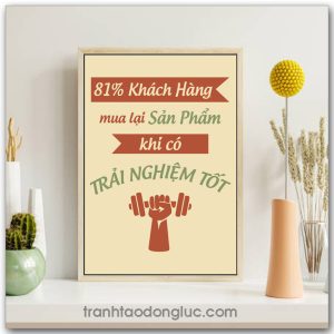 Mẫu Tranh Slogan: 81% Khách hàng mua lại sản phẩm khi có trải nghiệm tốt