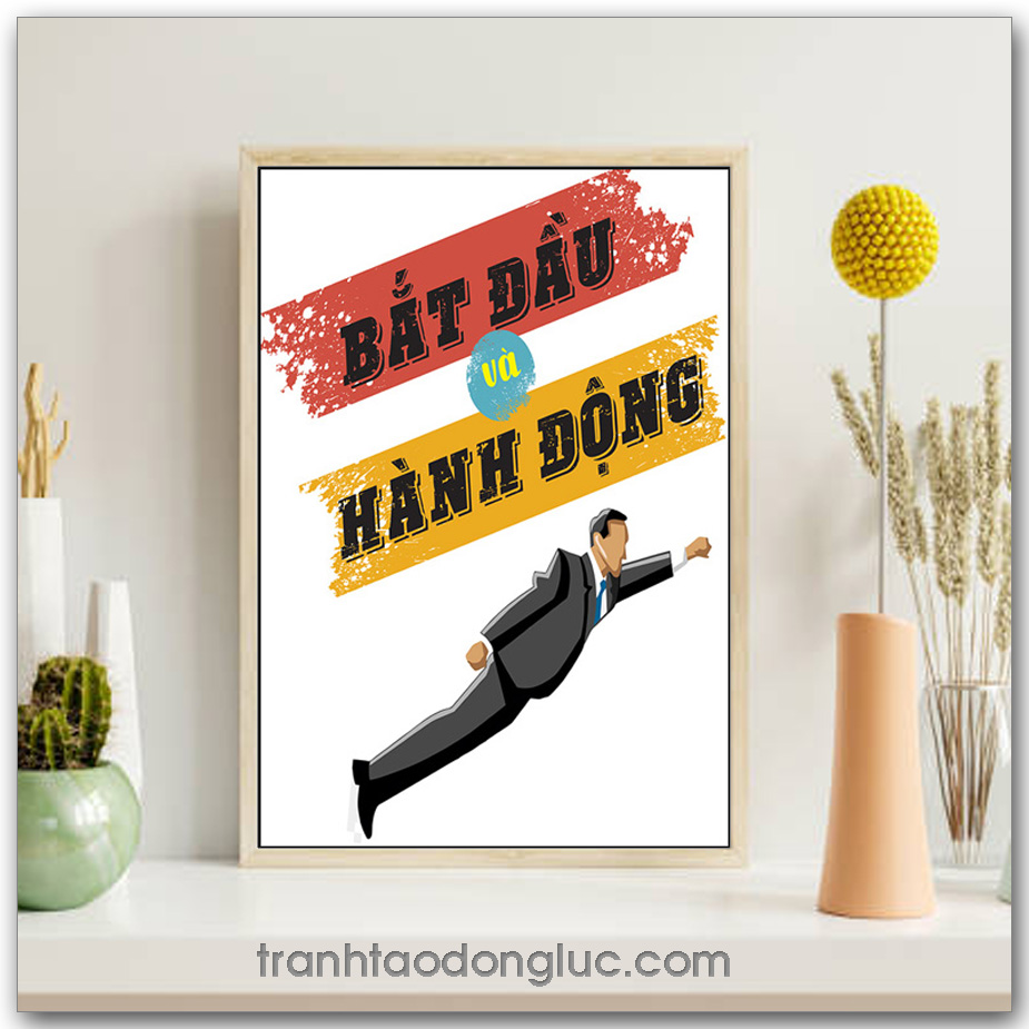Mẫu Tranh Slogan: Bắt đầu và hành động