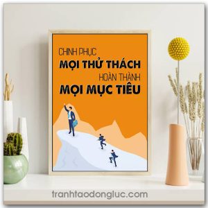 Mẫu Tranh Slogan: Chinh phục mọi thử thách hoàn thành mọi mục tiêu
