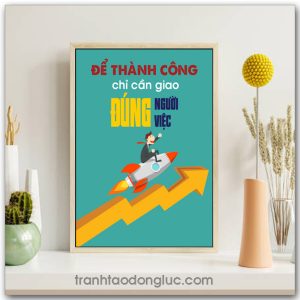 Mẫu Tranh Slogan: Để thành công chỉ cần giao đúng người đúng việc