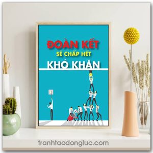 Mẫu Tranh Slogan: Đoàn kết sẽ chấp hết khó khăn