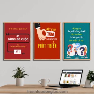 Bộ 3 bức tranh slogan tạo động lực: Đời có hai quy luật: #1 đừng bỏ cuộc #2 luôn nhớ quy luật #1 | Đặt chữ tâm làm nền tảng phát triển | Đừng sợ bạn không biết hãy sợ bạn không chịu tìm hiểu về nó