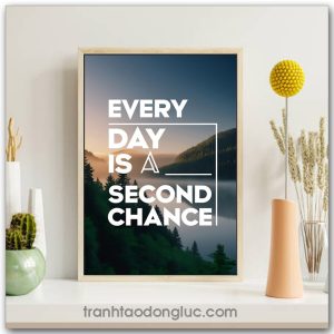 Tranh động lực Tiếng Anh: Every day is a second chance