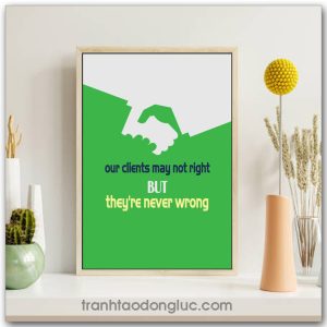 Tranh động lực Tiếng Anh: Our clients may not right but they're never wrong