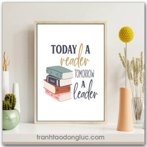 Tranh động lực Tiếng Anh: Today a reader tomorrow a leader