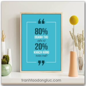 Mẫu Tranh Slogan: 80% Doanh thu đến từ 20% khách hàng thân thiết