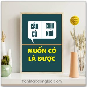 Mẫu Tranh Slogan: Cần cù chịu khó muốn có là được