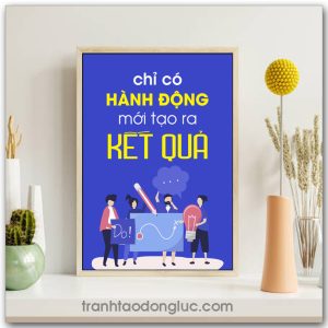 Mẫu Tranh Slogan: Chỉ có hành động mới tạo ra kết quả