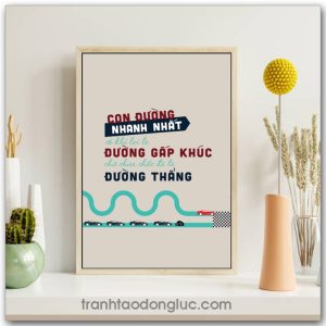 Mẫu Tranh Slogan: Con đường nhanh nhất có khi lại là đường gấp khúc chứ chưa chắc đã là đường thẳng
