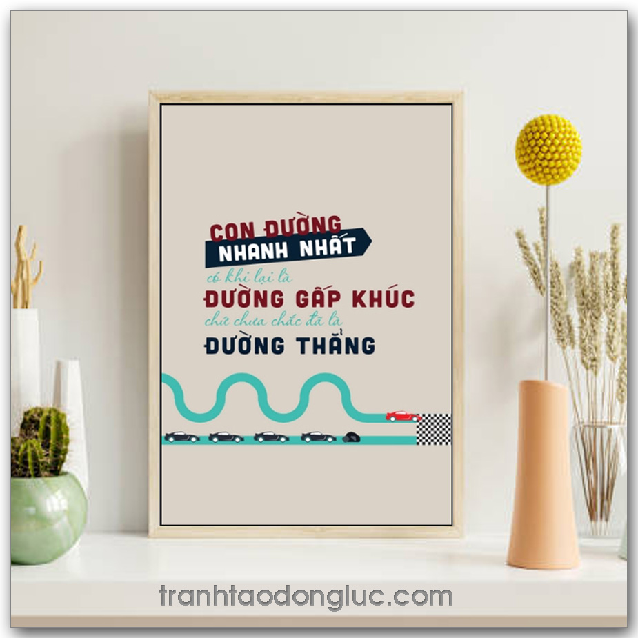 Mẫu Tranh Slogan: Con đường nhanh nhất có khi lại là đường gấp khúc chứ chưa chắc đã là đường thẳng