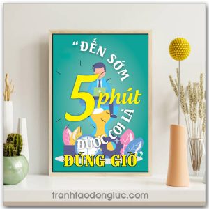 Mẫu Tranh Slogan: Đến sớm 5 phút được coi là đúng giờ