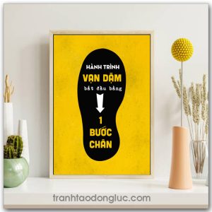 Mẫu tranh Slogan: Hành Trình Vạn Dặm Bắt Đầu Bằng 1 Bước Chân