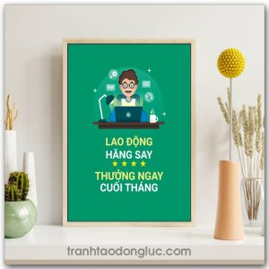 Mẫu Tranh Slogan: Lao động hăng say thưởng ngay cuối tháng