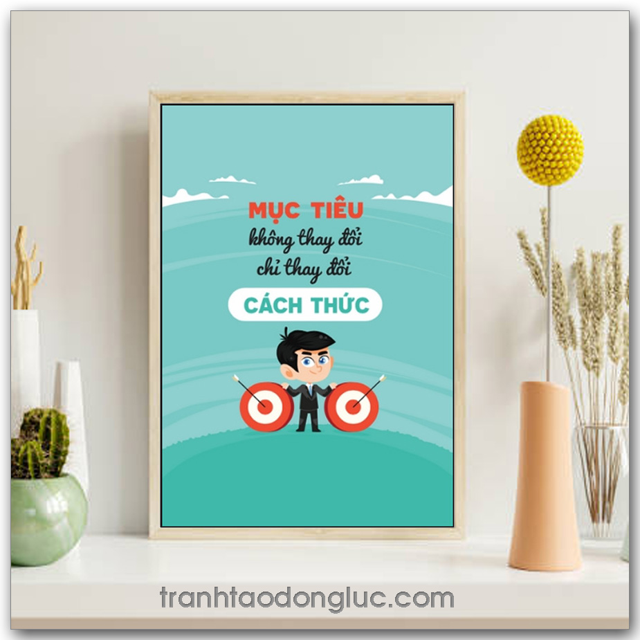 Mẫu Tranh Slogan: Mục tiêu không thay đổi chỉ thay đổi cách thức