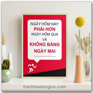Mẫu Tranh Slogan: Ngày hôm nay phải hơn ngày hôm qua và không bằng ngày mai