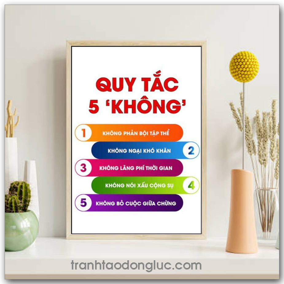 Mẫu tranh Slogan: Quy Tắc 5 "Không"