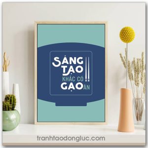 Mẫu Tranh Slogan: Sáng tạo khắc có gạo ăn