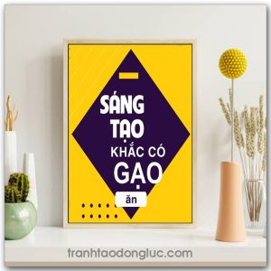 Mẫu tranh Slogan: Sáng tạo khắc có gạo ăn