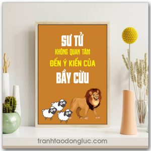 Mẫu Tranh Slogan: Sư tử không quan tâm đến ý kiến của bầy cừu