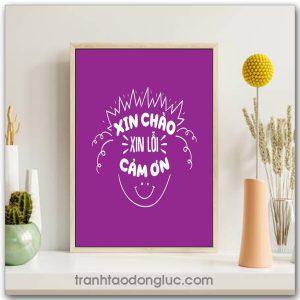 Mẫu Tranh Slogan: Xin chào xin lỗi cảm ơn