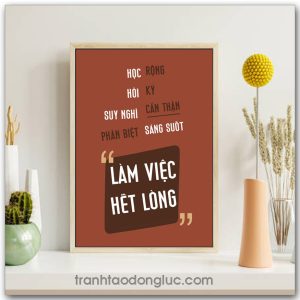 Mẫu tranh Slogan: Học rộng hỏi kỹ suy nghĩ cẩn thận phân biệt sáng suốt làm việc hết lòng