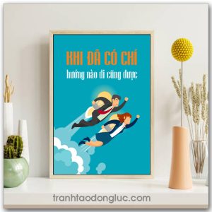 Mẫu tranh Slogan: Khi đã có chí hướng nào đi cũng được