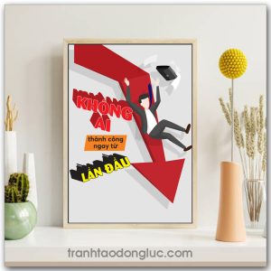 Mẫu tranh Slogan: Không ai thành công ngay từ lần đầu