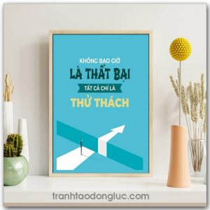 Mẫu tranh Slogan: Không bao giờ là thất bại tất cả chỉ là thử thách