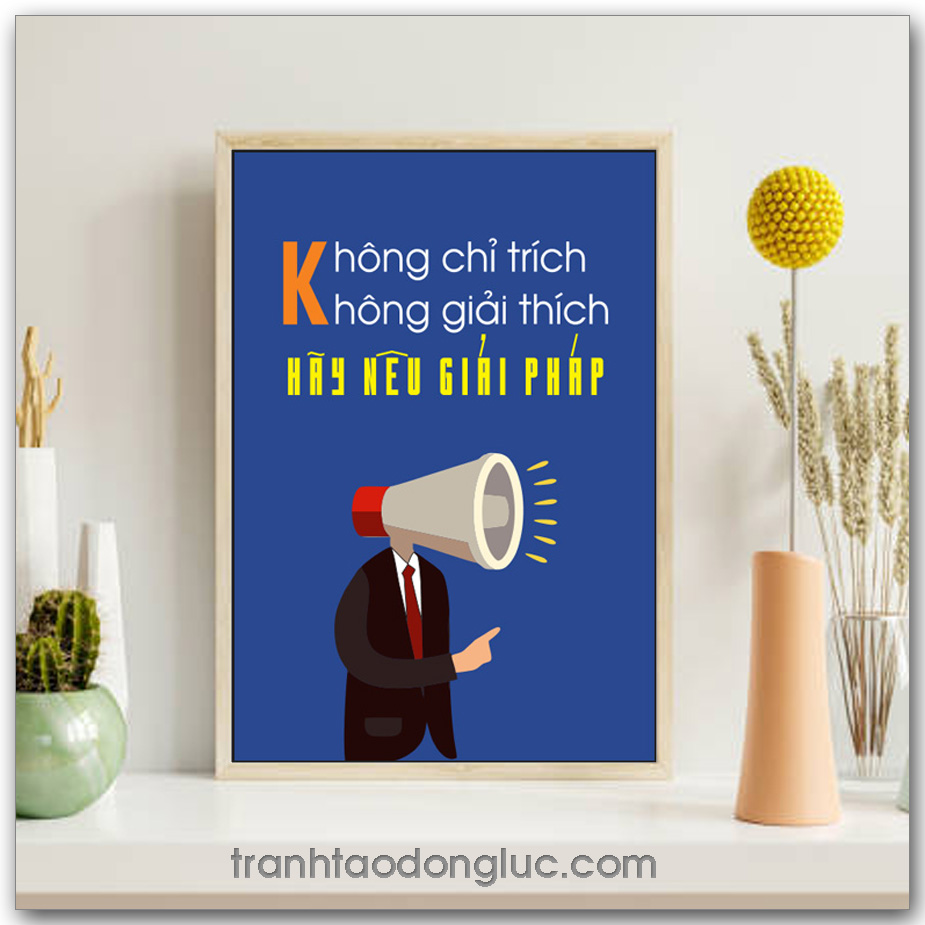Mẫu tranh Slogan: Không chỉ trích không giải thích hãy nêu giải pháp