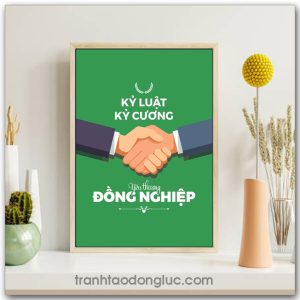 Mẫu tranh Slogan: Kỷ luật kỷ cương yêu thương đồng nghiệp