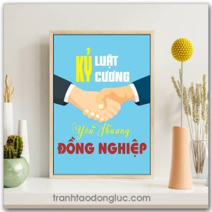 Mẫu tranh Slogan: Kỷ luật kỷ cương yêu thương đồng nghiệp