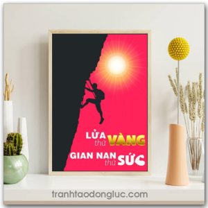 Mẫu tranh Slogan: Lửa thử vàng gian nan thử sức