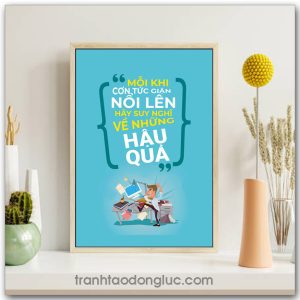 Mẫu tranh động lực: Mỗi khi cơn tức giận nổi lên hãy suy nghĩ về những hậu quả