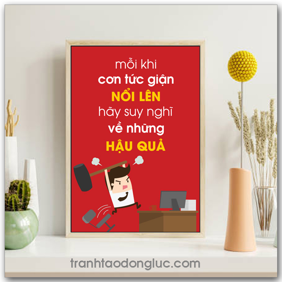 Mẫu tranh động lực: Mỗi khi cơn tức giận nổi lên hãy suy nghĩ về những hậu quả