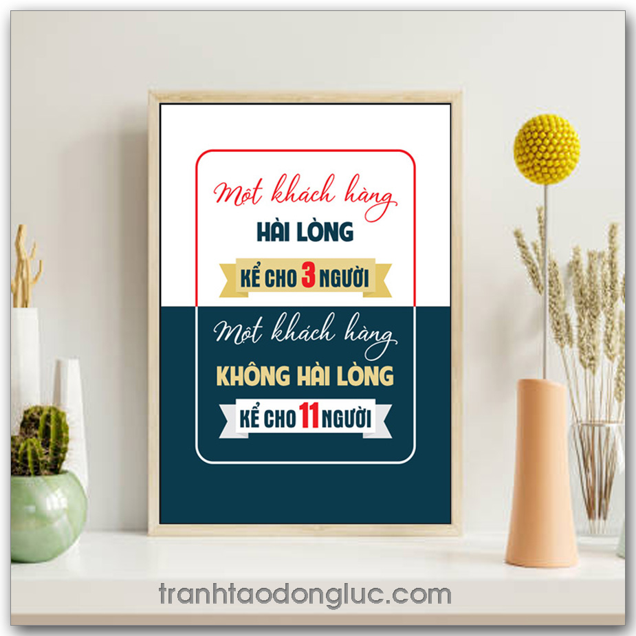 Mẫu Tranh Slogan: Một khách hàng hài lòng kể cho 3 người một khách hàng không hài lòng kể cho 11 người