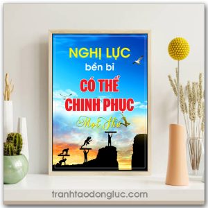 Mẫu Tranh Slogan: Nghị lực bền bỉ có thể chinh phục mọi thứ