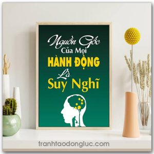 Mẫu Tranh Slogan: Nguồn gốc của mọi hành động là suy nghĩ