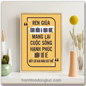 Mẫu Tranh Slogan: Rèn giũa tâm hồn & đạo đức mang lại cuộc sống hạnh phúc, hãy tử tế bất cứ khi nào có thể