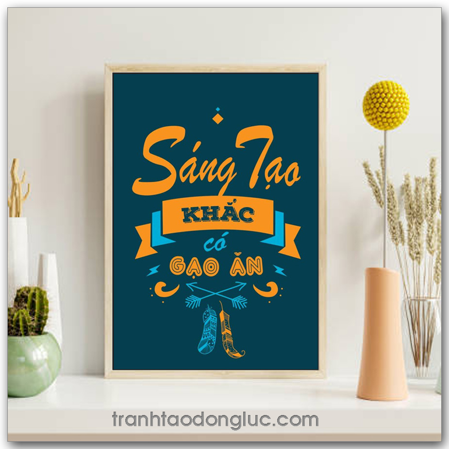 Mẫu Tranh Slogan: Sáng tạo khắc có gạo ăn