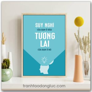 Mẫu Tranh Slogan: Suy nghĩ của bạn ở đâu tương lai của bạn ở đó