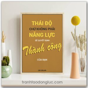 Mẫu Tranh Slogan: Thái độ chứ không phải năng lực sẽ quyết định thành công của bạn