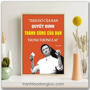 Mẫu Tranh Slogan: Thái độ của bạn quyết định thành công của bạn trong tương lai