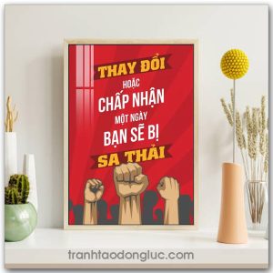 Mẫu Tranh Slogan: Thay đổi hoặc chấp nhận một ngày bạn sẽ bị sa thải