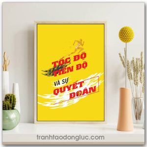 Mẫu Tranh Slogan: Tốc độ tiến độ và sự quyết đoán