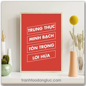 Mẫu Tranh Slogan: Trung thực minh bạch tôn trọng lời hứa