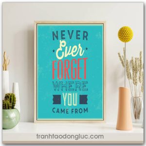 Tranh động lực tiếng Anh: Never ever forget where you came from