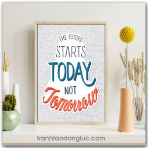 Tranh động lực tiếng Anh: The future starts today not tomorrow