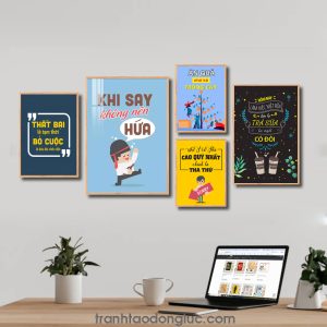 Bộ 5 bức tranh slogan tạo động lực đẹp: Thất bại là tạm thời bỏ cuộc là kéo dài vĩnh viễn. Khi say không nên hứa. Ăn quả nhớ kẻ trồng cây. Sự trả thù cao quý nhất chính là tha thứ. Hôm nay làm việc mệt rồi bên ly trà sữa ta ngồi có đôi